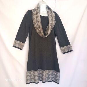 Reference Point Dresses Women's  Grey Contrast Cowlneck Sweater Dress Sz…